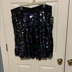 Torrid Black and Purple Sequin Mini Skirt new with tags size 3X